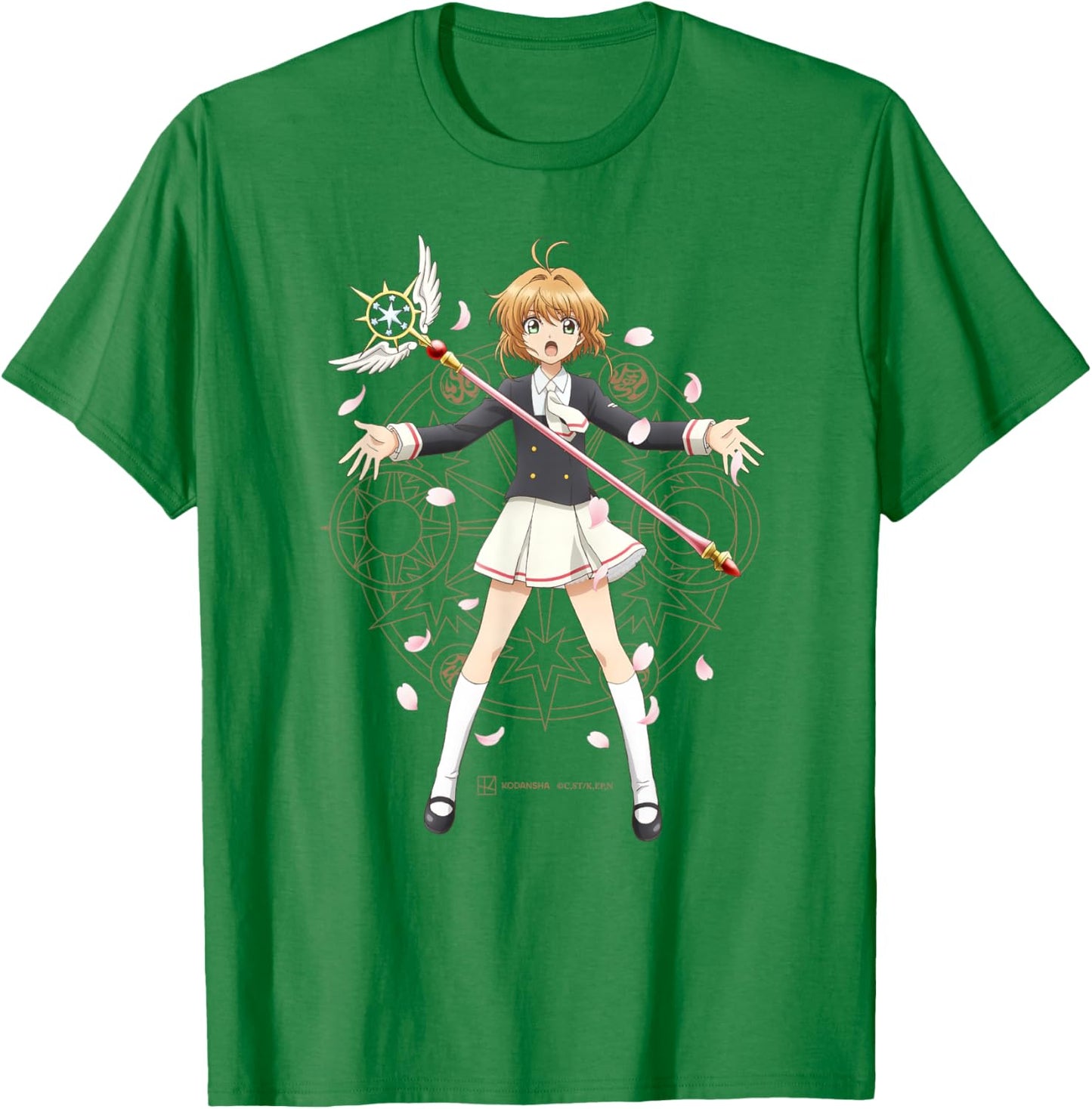 Cardcaptor Sakura: Clear Card - “Sakura in School Uniform B” T-Shirt - T-Shirt | Irish Green