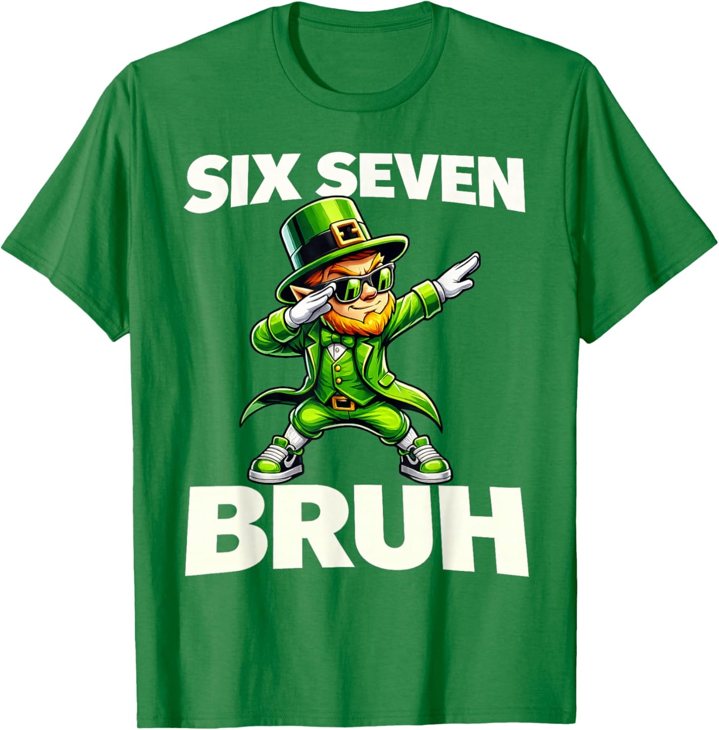 Boys st Patricks Day 67 Leprechaun Dab Six Seven Bruh Kids T-Shirt - T-Shirt | Irish Green