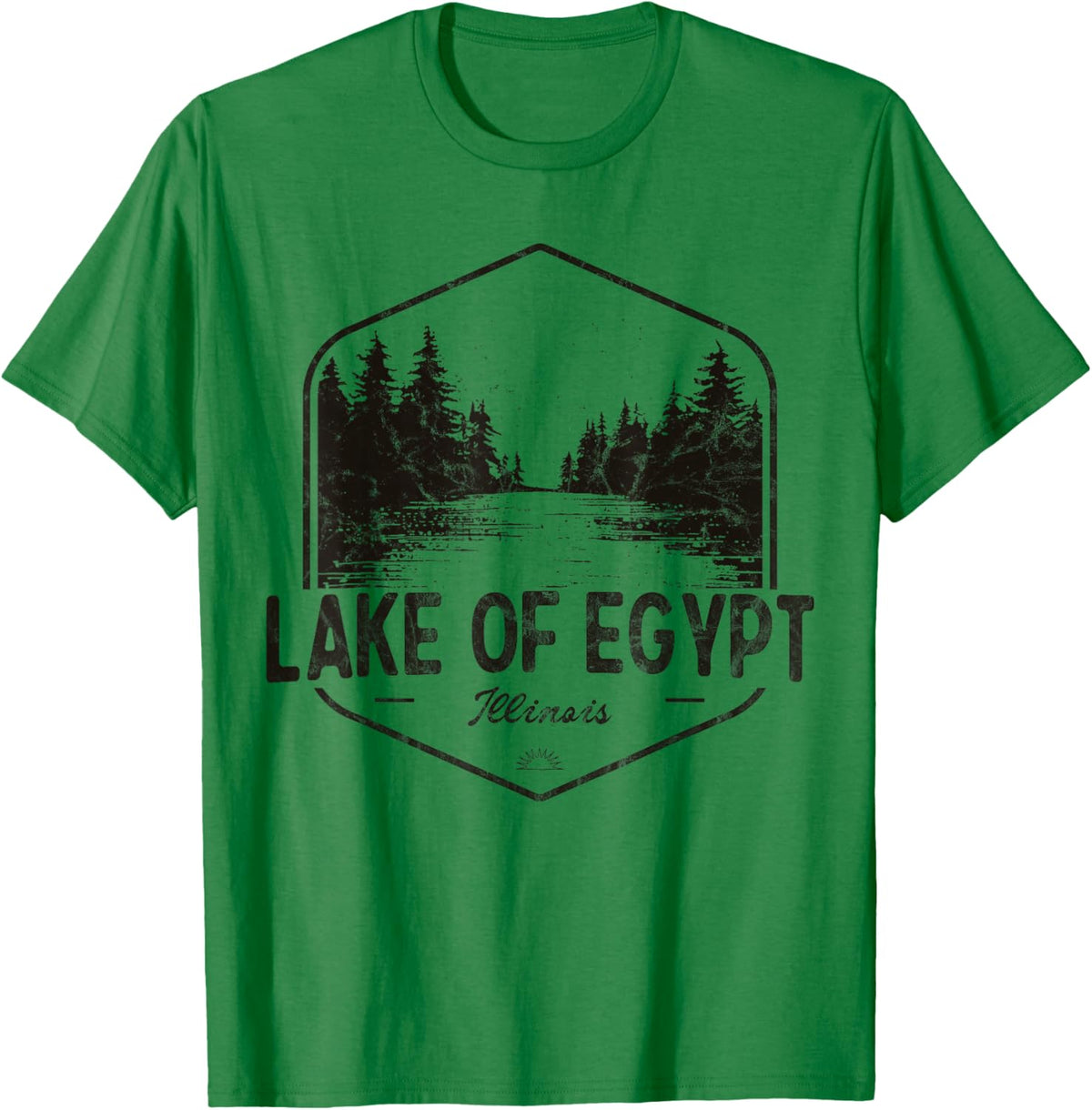 Lake of Egypt Illinois Outdoors Vintage T-Shirt - T-Shirt | Irish Green
