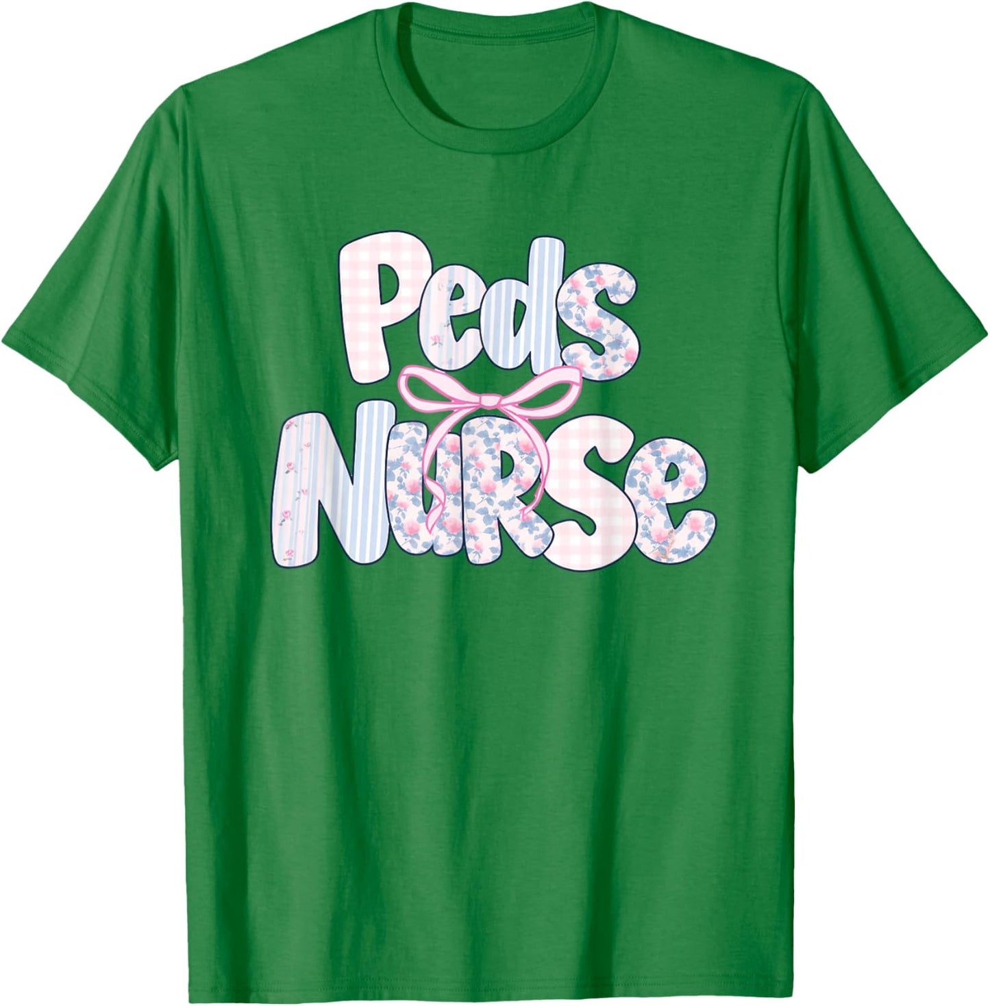 Peds Nurse Floral Design Cute Apparel for Pediatric Nurses T-Shirt - T-Shirt | Irish Green