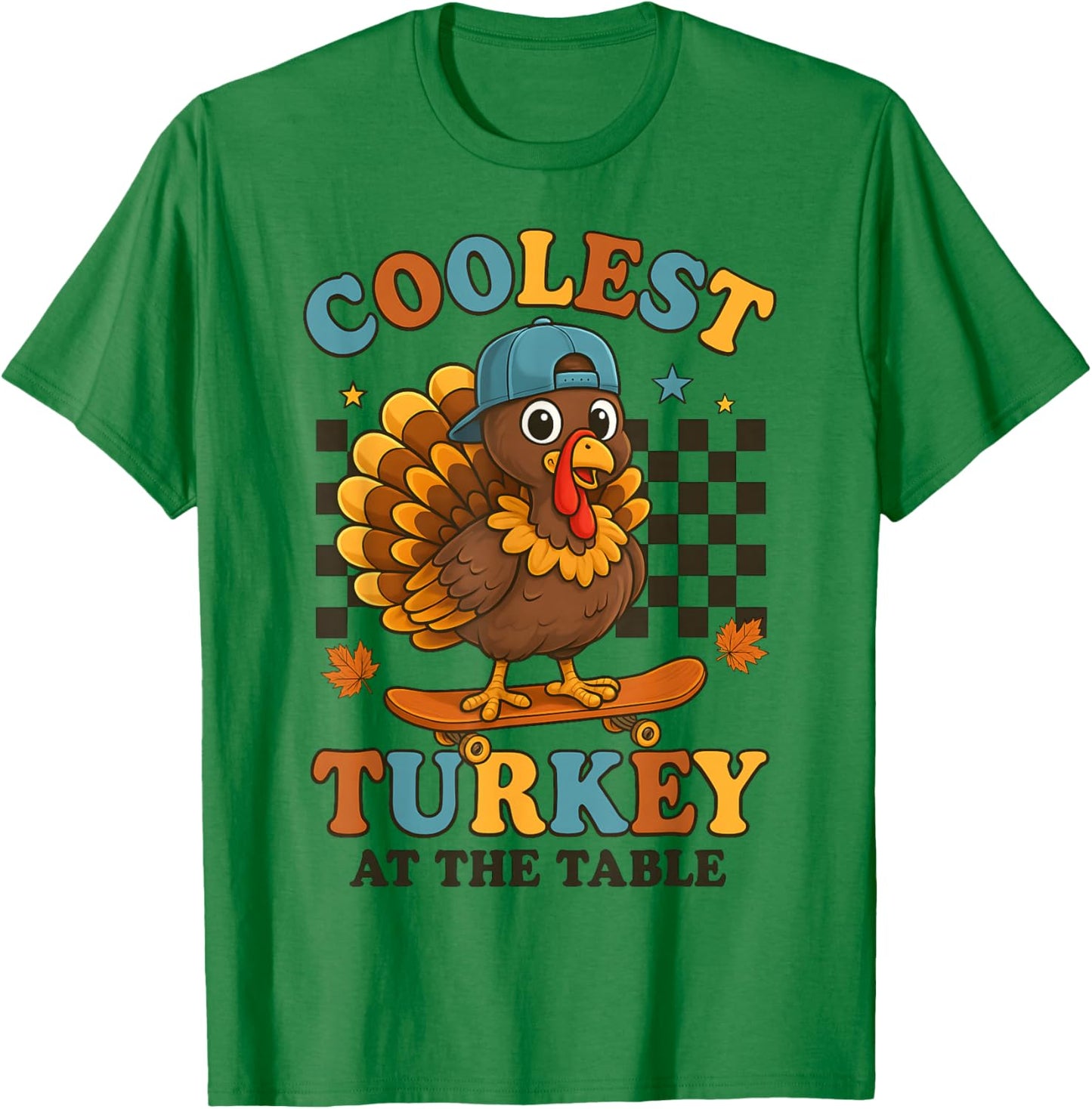 Coolest Turkey at Table Thanksgiving Boys Kids Toddler T-Shirt - T-Shirt | Irish Green