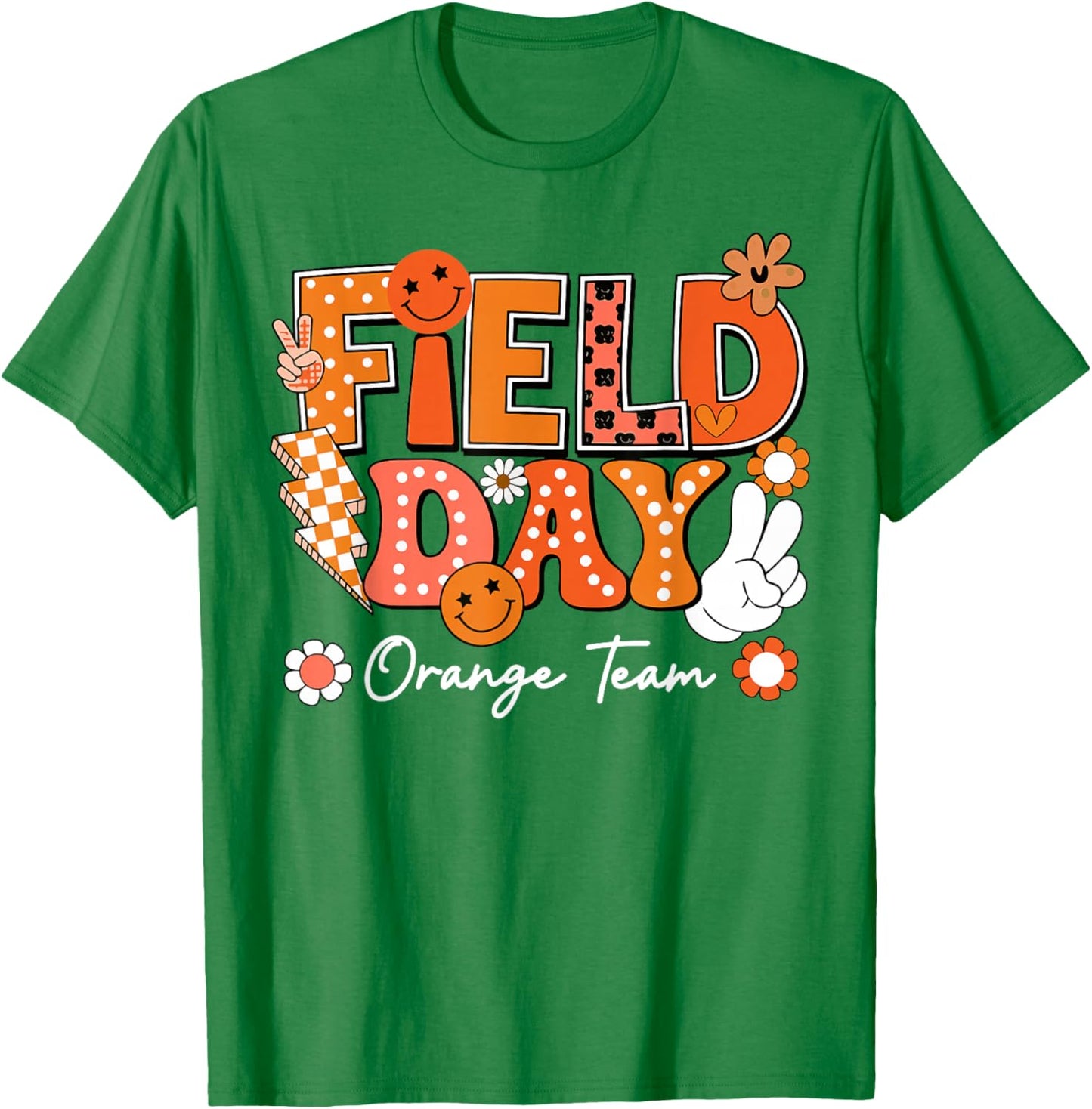 Field Day Orange Team Funny for Teacher Kids Field Day Games T-Shirt - T-Shirt | Irish Green