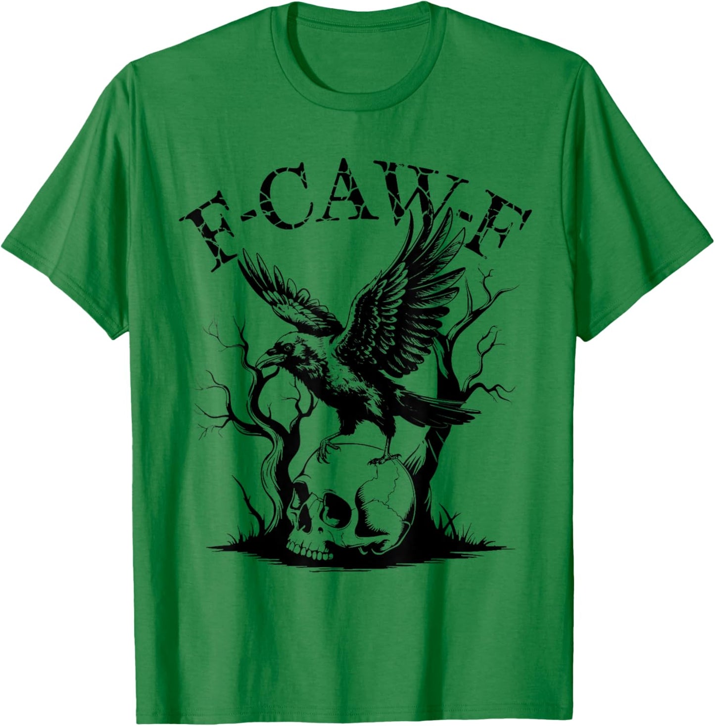Funny Caw Shirt Black Crow Black Bird Funny Crow Halloween T-Shirt - T-Shirt | Irish Green