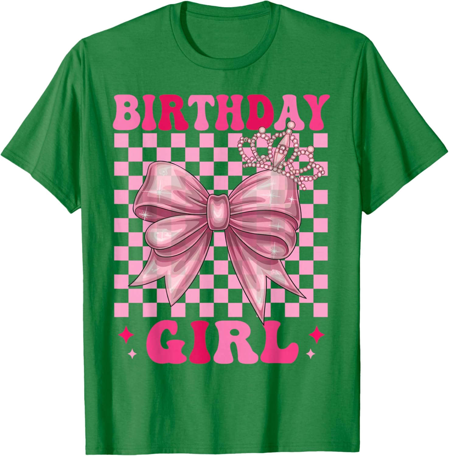 Birthday Girl Coquette Bow Pink Floral Birthday Girls T-Shirt - T-Shirt | Irish Green