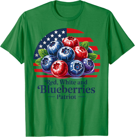 Red White and Blueberries Christian Patriotic T-Shirt - T-Shirt | Irish Green