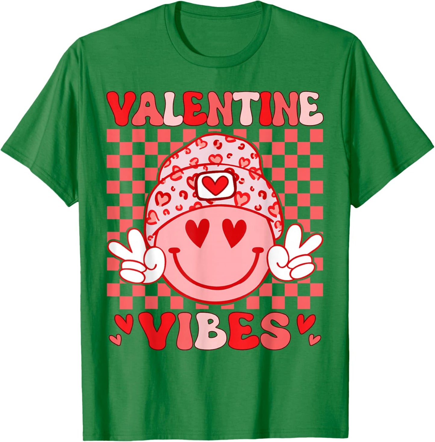 Valentine Vibes Hippie Valentines Day Shirts for Girls Women T-Shirt - T-Shirt | Irish Green