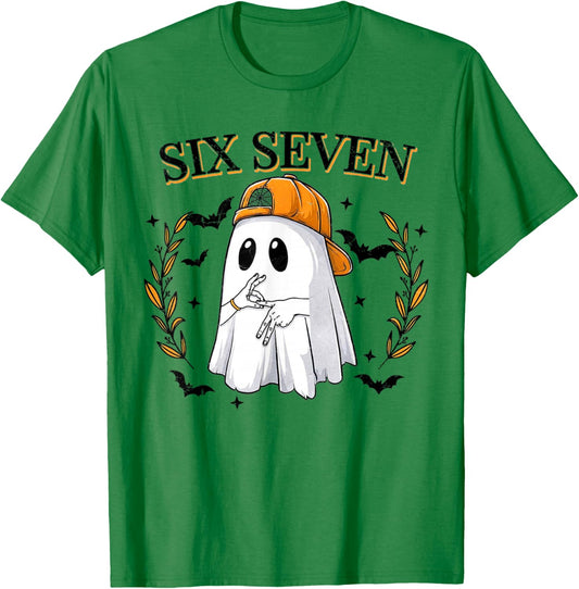 Funny 67 Six Seven Meme Couple Ghost Halloween Costume T-Shirt - T-Shirt | Irish Green