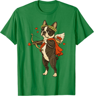 Valentine's Boston Terrier Cupid for Dog Lover T-Shirt - T-Shirt | Irish Green