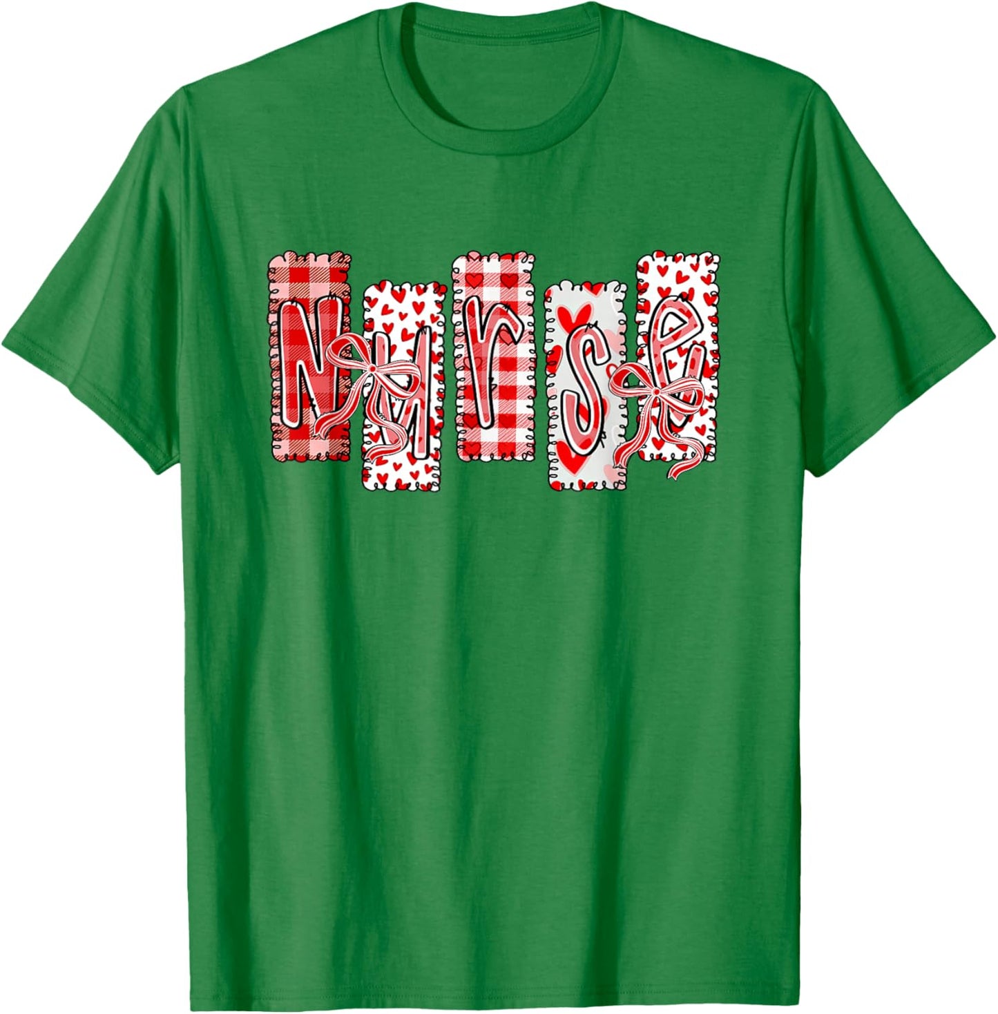 Preppy Valentines Nurse Life Coquette Bow Nursing Student T-Shirt - T-Shirt | Irish Green