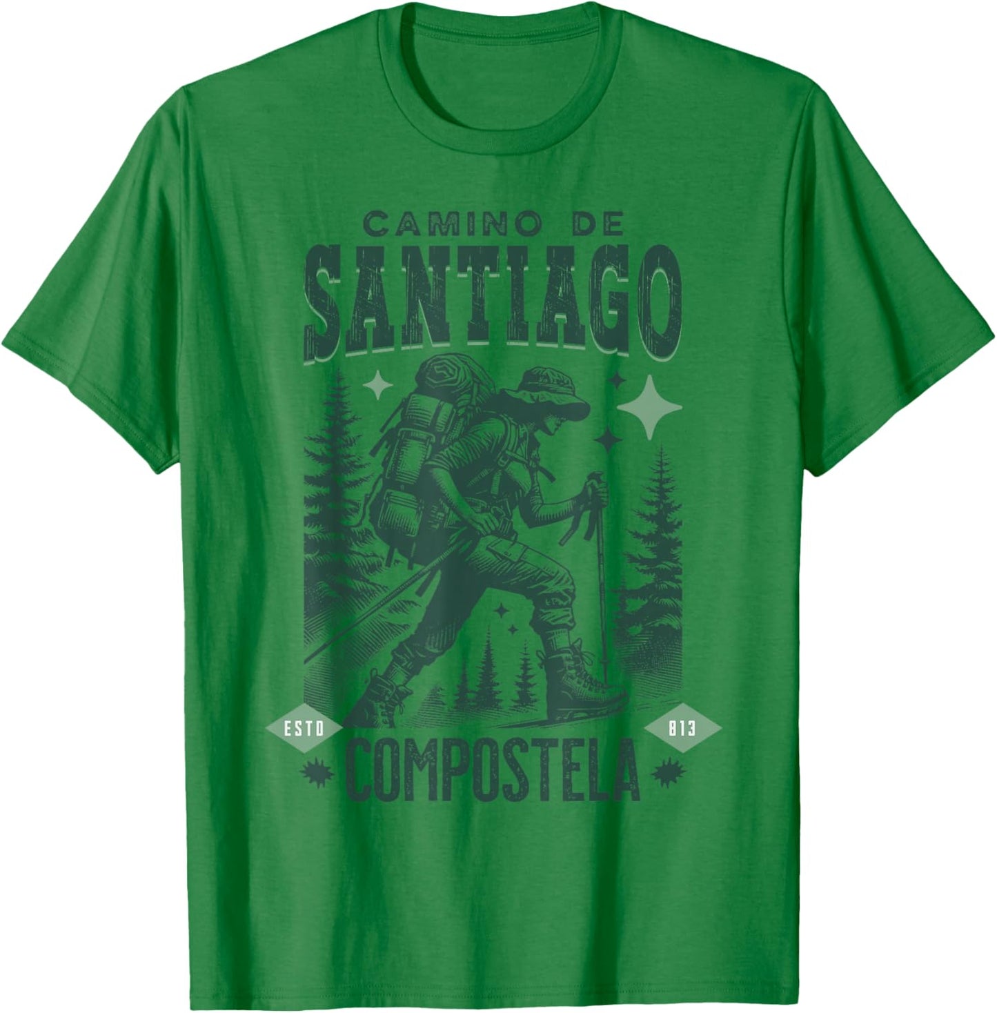 Camino de Santiago Compostela Travel, Spiritual Experience 2 T-Shirt - T-Shirt | Irish Green