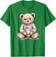 Cute Cozy Teddy Bear in Sweater with American Flag Design T-Shirt - T-Shirt | Irish Green