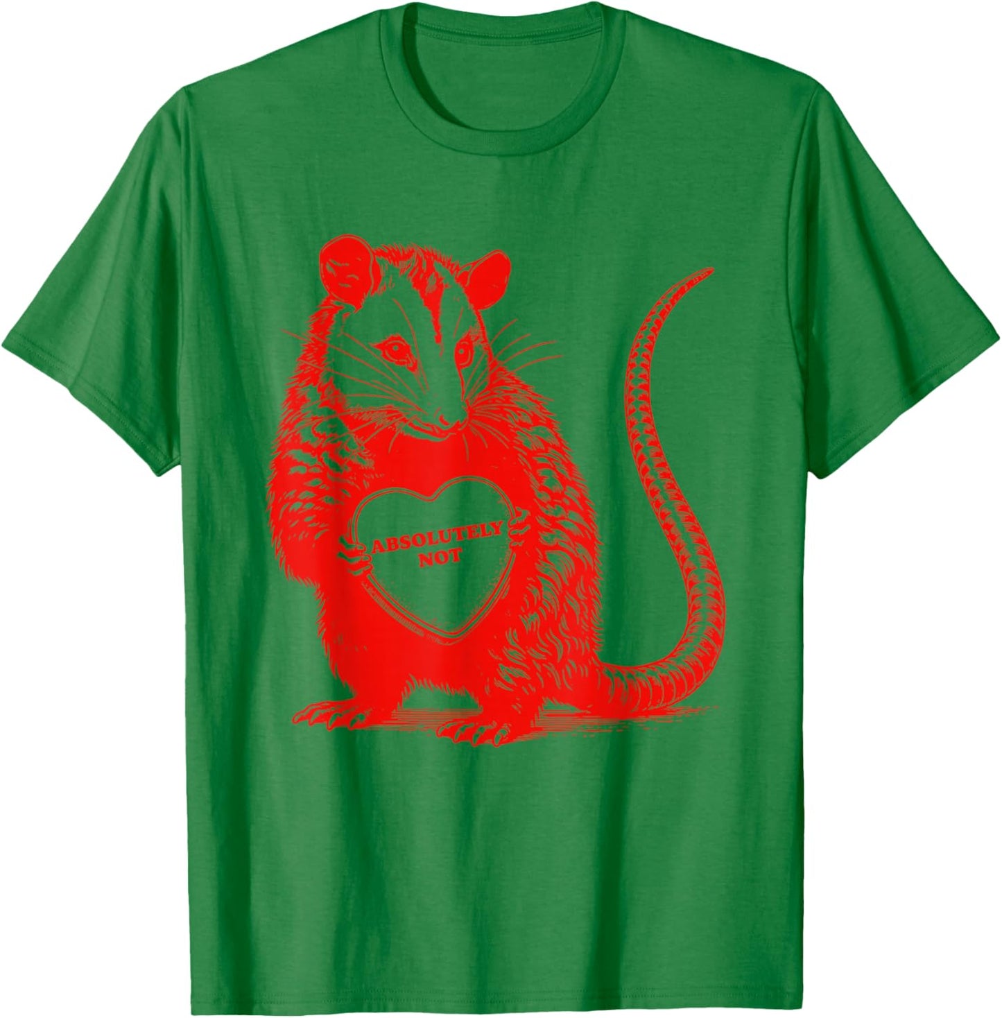 Funny Opossum Absolutely Not Valentine Graphic T-Shirt - T-Shirt | Irish Green