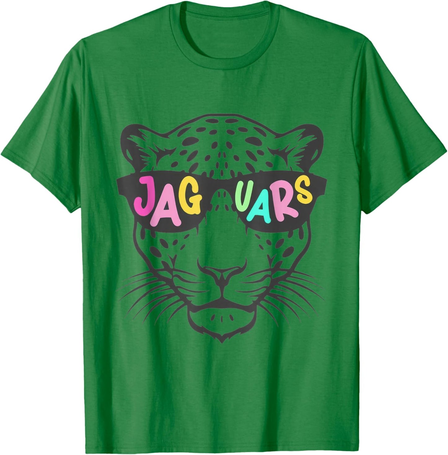 Cool Cartoon Jaguar Mascot Retro Animal T-Shirt - T-Shirt | Irish Green