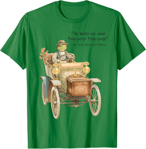 Wind in The Willows Mr Toad's Motor Car Illustration Vintage T-Shirt - T-Shirt | Irish Green