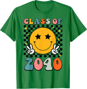 Retro Class of 2040 Grow with Me Graduation 2040 Senior 40 T-Shirt - T-Shirt | Irish Green