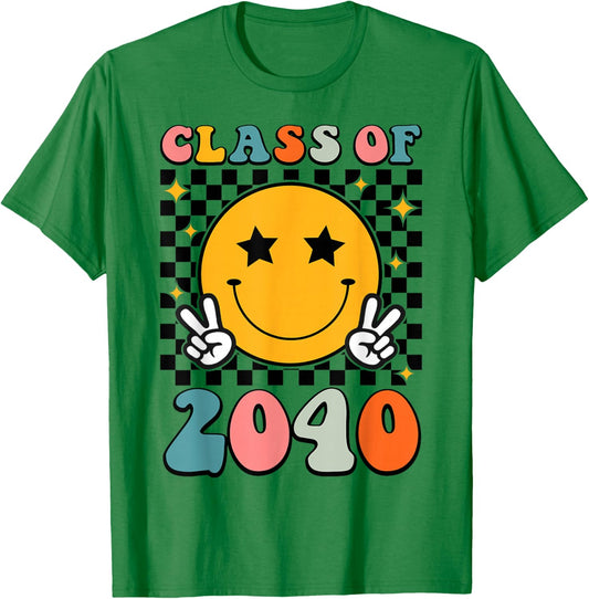 Retro Class of 2040 Grow with Me Graduation 2040 Senior 40 T-Shirt - T-Shirt | Irish Green