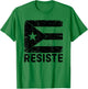 Resiste Puerto Rican Flag Black Distressed Boricua PR T-Shirt - T-Shirt | Irish Green