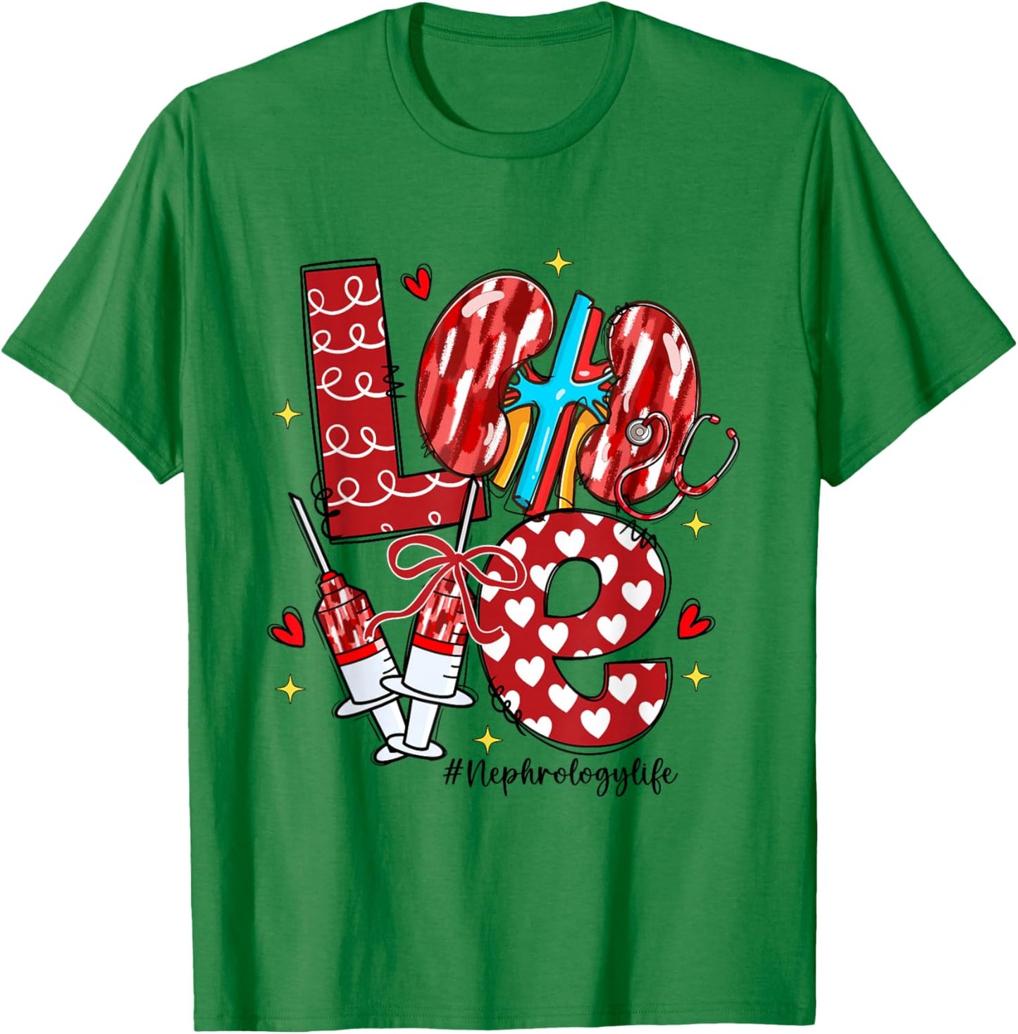 Love Nephrology Life Nephrology Nurse T-Shirt - T-Shirt | Irish Green