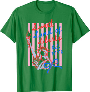 Sweet Land of Liberty Est 1776 4th July USA Flag Men Women T-Shirt - T-Shirt | Irish Green
