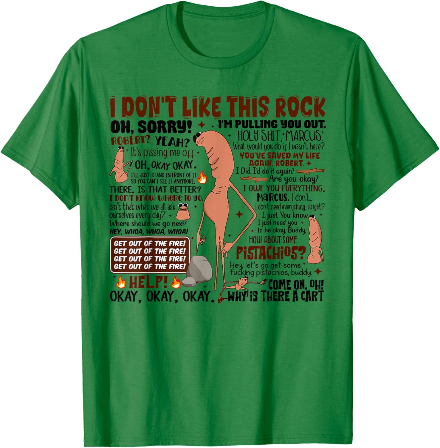 Marcus The Worm I Don't Like This Rock Funny Trending Meme T-Shirt - T-Shirt | Irish Green
