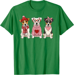 Cute Jack Russell Terrier Valentine Dog T-Shirt - T-Shirt | Irish Green