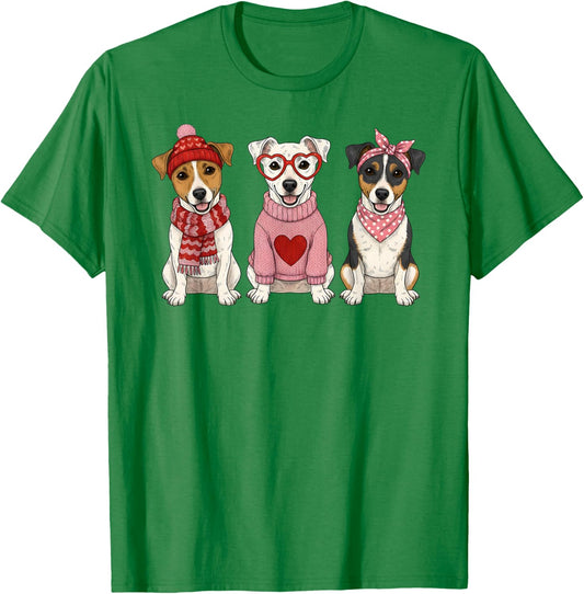 Cute Jack Russell Terrier Valentine Dog T-Shirt - T-Shirt | Irish Green
