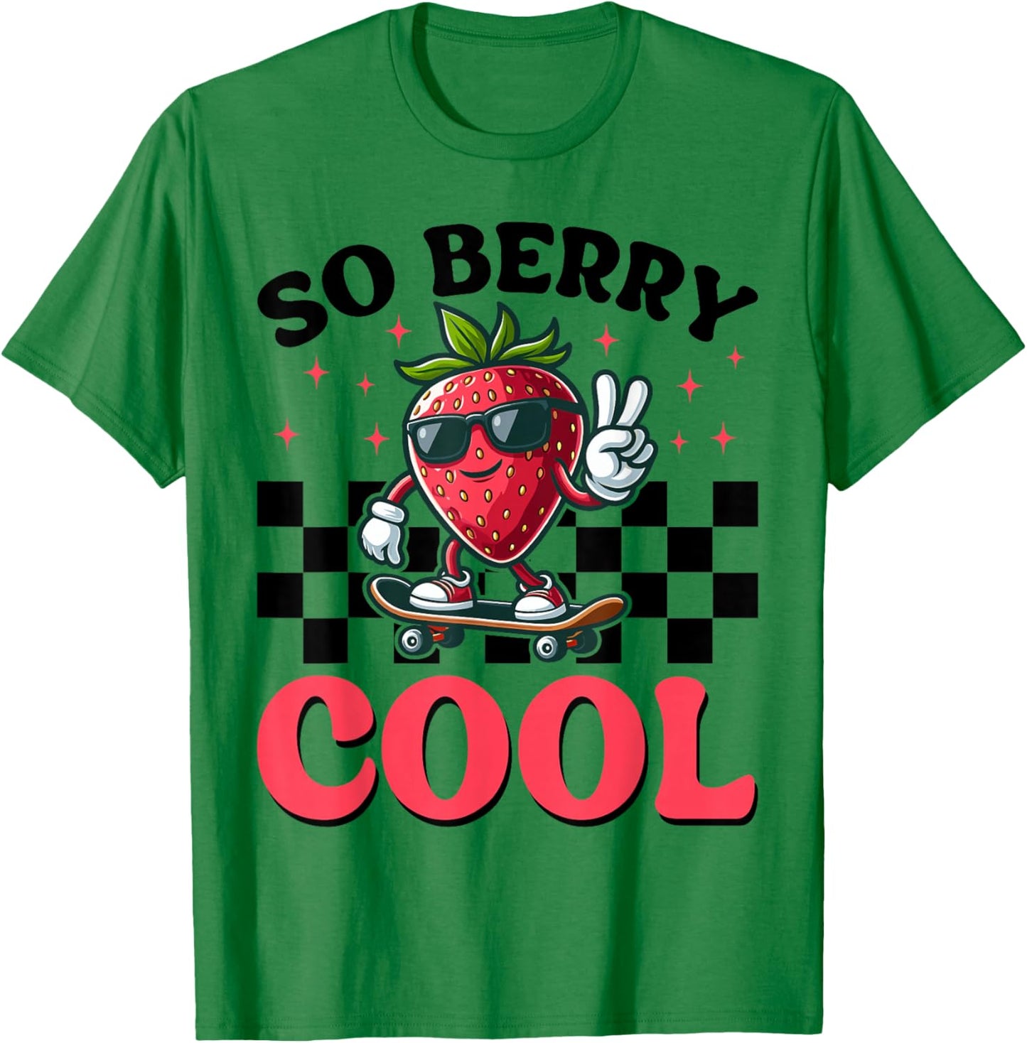 Groovy So Berry Cool Fruit Lover Strawberry Season for Boy T-Shirt - T-Shirt | Irish Green