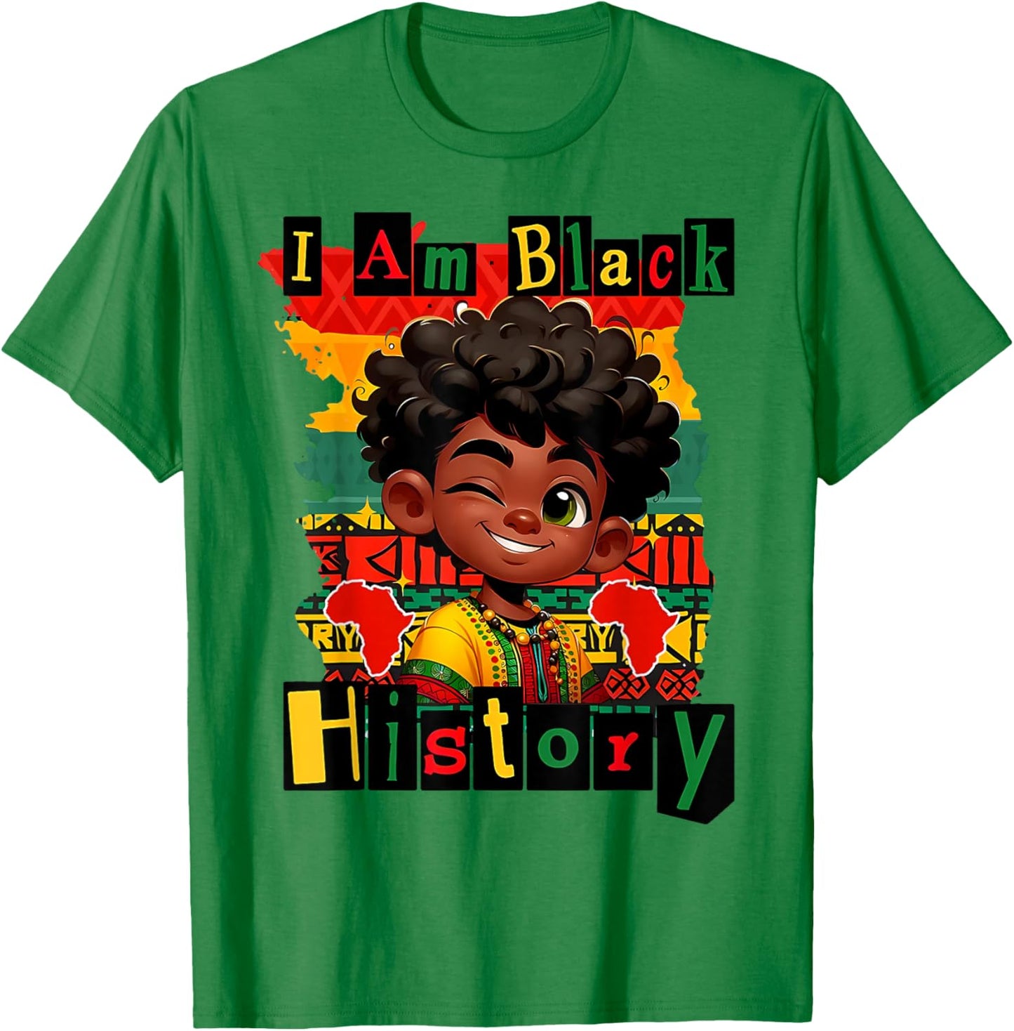I am Black History Juneteenth Boy Girl Kids BHM T-Shirt - T-Shirt | Irish Green