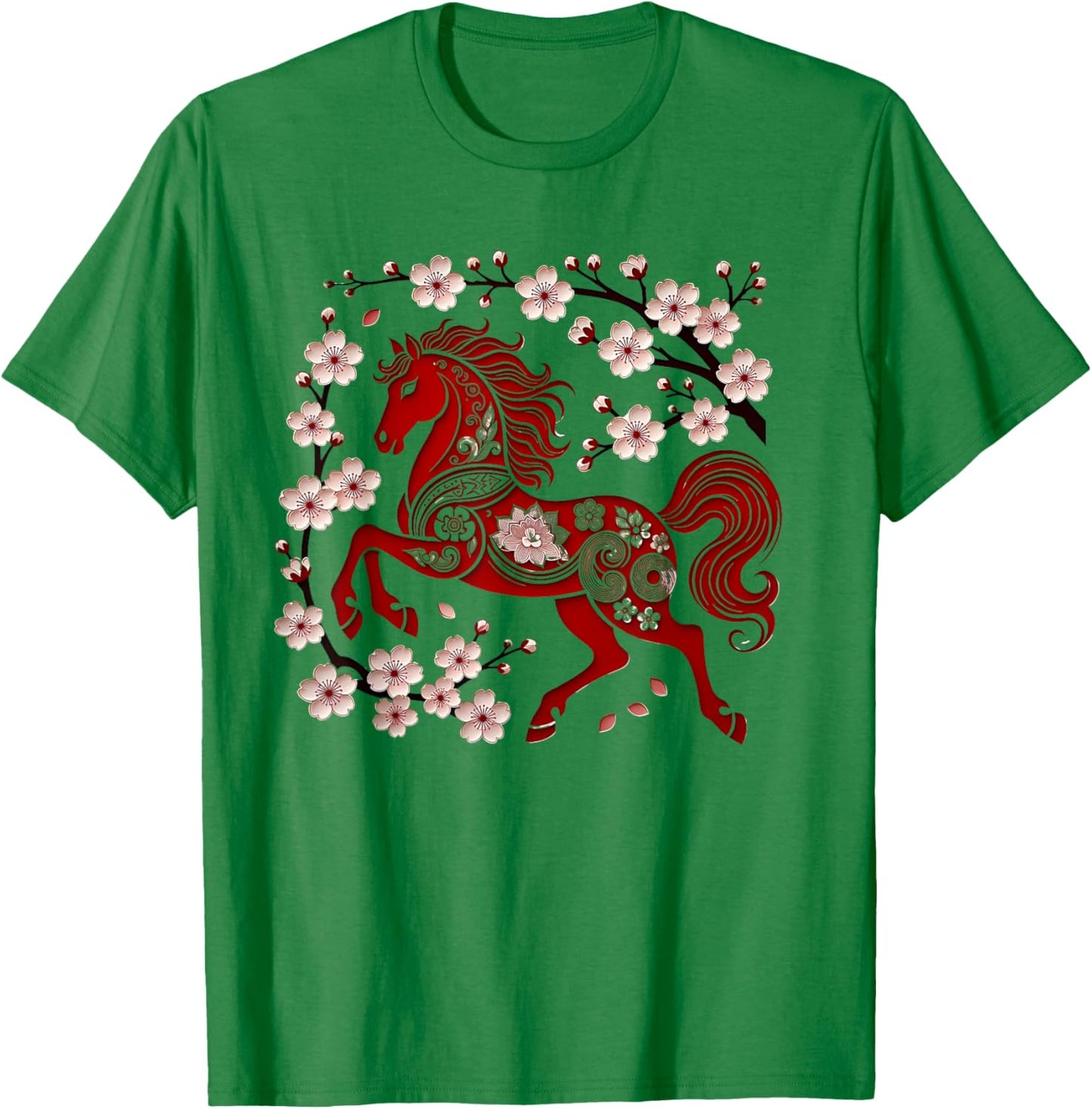 Years of The Horse Lunar Zodiac Happy Chinese New Year 2026 T-Shirt - T-Shirt | Irish Green