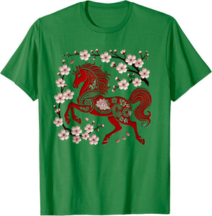 Years of The Horse Lunar Zodiac Happy Chinese New Year 2026 T-Shirt - T-Shirt | Irish Green