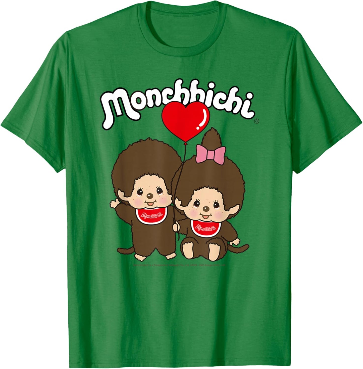 Monchhichi Valentine's Day Cute Little Fluffy Twins T-Shirt - T-Shirt | Irish Green