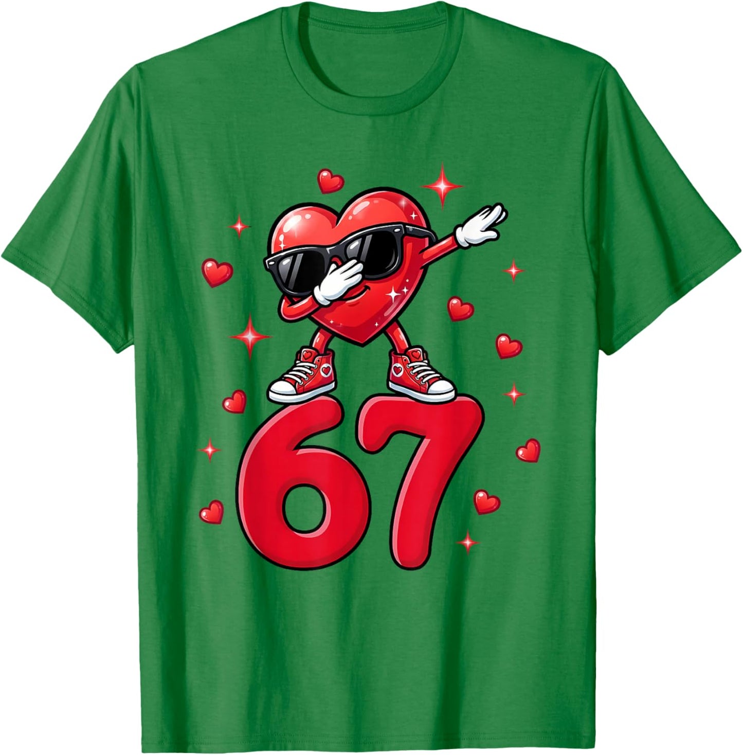 Valentine Day Six Seven Meme Dabbing 67 Bruh Gen Z Boy T-Shirt - T-Shirt | Irish Green