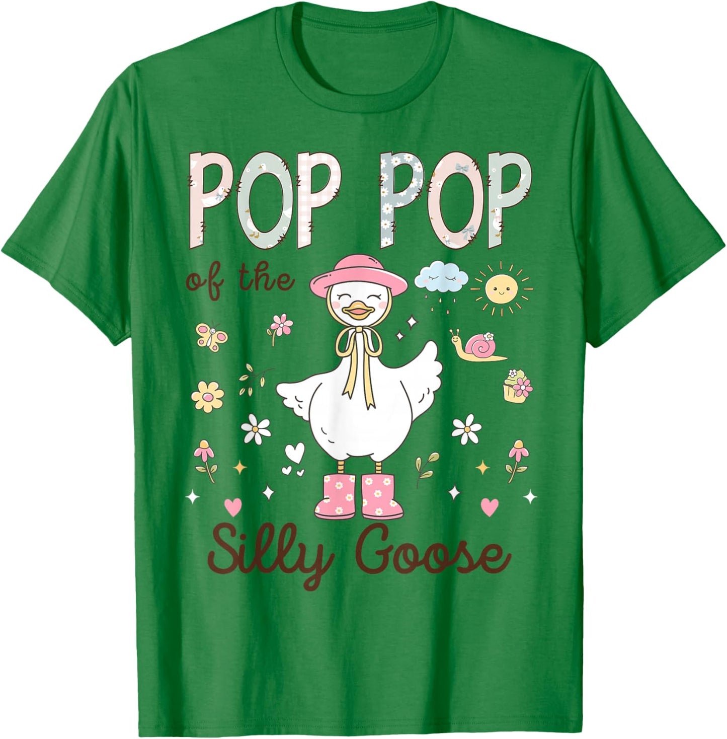 Pop Pop of The Silly Goose First Birthday Girl Family T-Shirt - T-Shirt | Irish Green