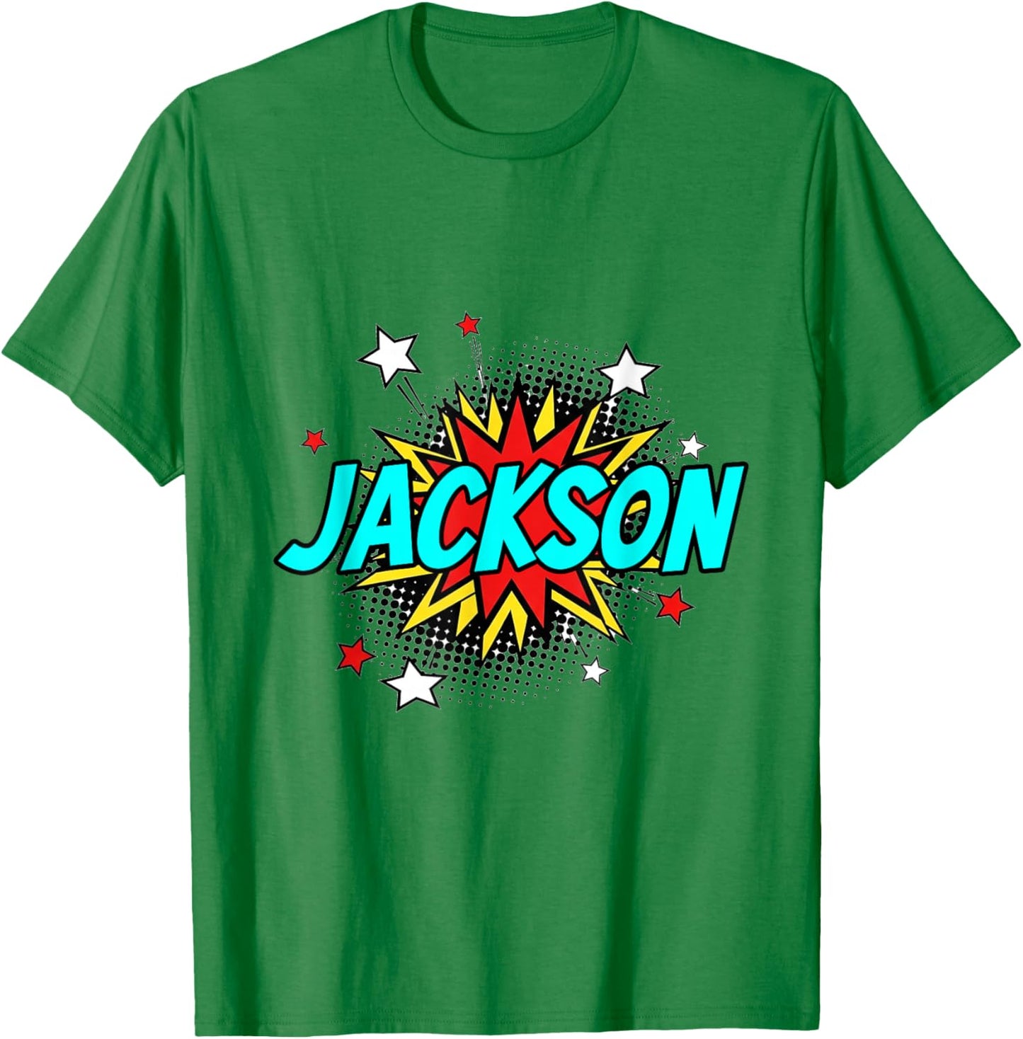 Funny Personalized Name Comic Pop Art Superhero Jackson T-Shirt - T-Shirt | Irish Green