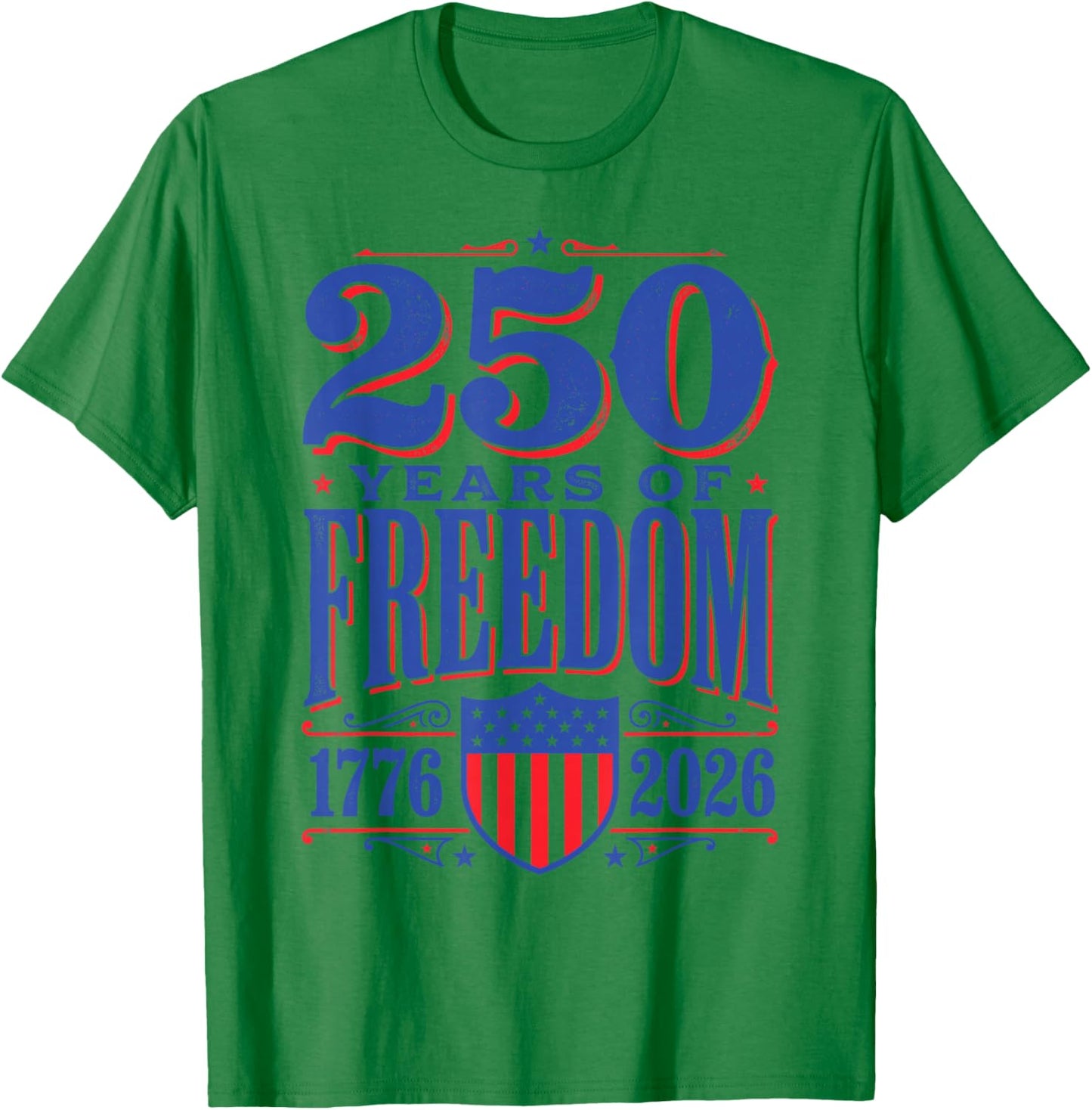 Flag Vintage 250 Years American 1776 2026 250th USA Birthday T-Shirt - T-Shirt | Irish Green