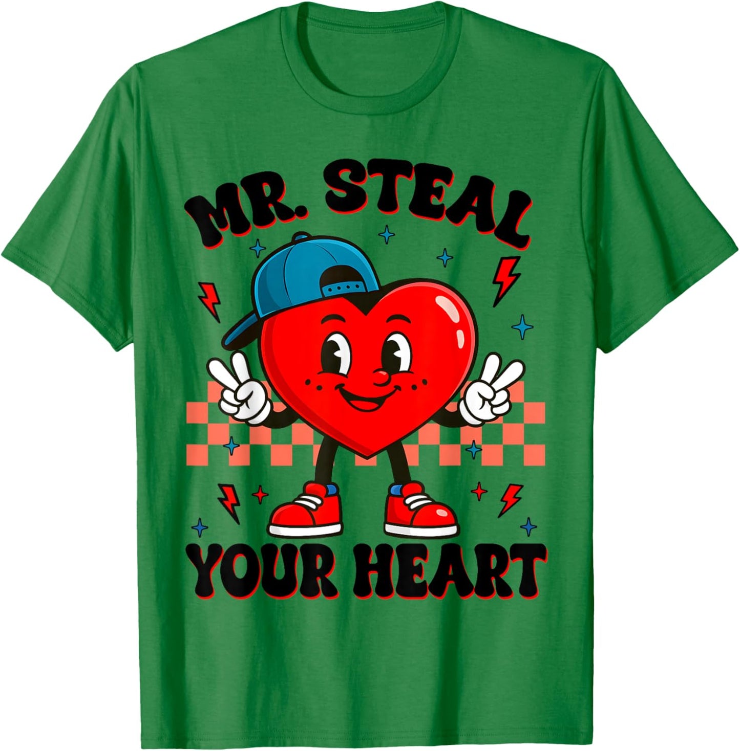 Valentine Vibe Hearts Peace Sign Funny Toddler Boy Kid T-Shirt - T-Shirt | Irish Green