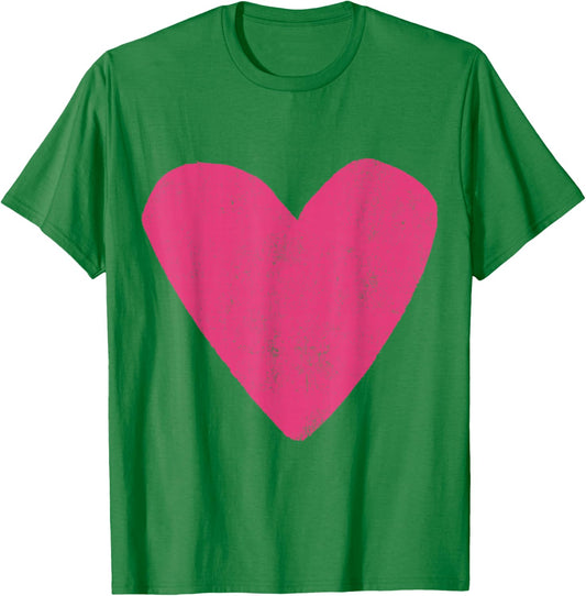 Love Heart Hot Pink Rose Colour T-Shirt - T-Shirt | Irish Green