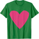 Love Heart Hot Pink Rose Colour T-Shirt - T-Shirt | Irish Green