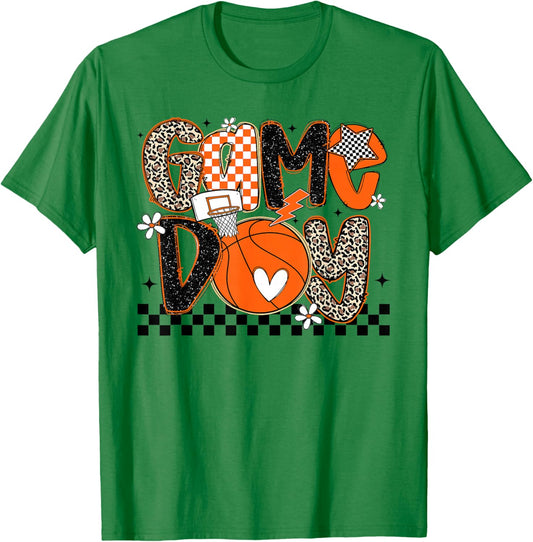 Game Day Cute Basketball Game Day Men Women Boy Girl T-Shirt - T-Shirt | Irish Green