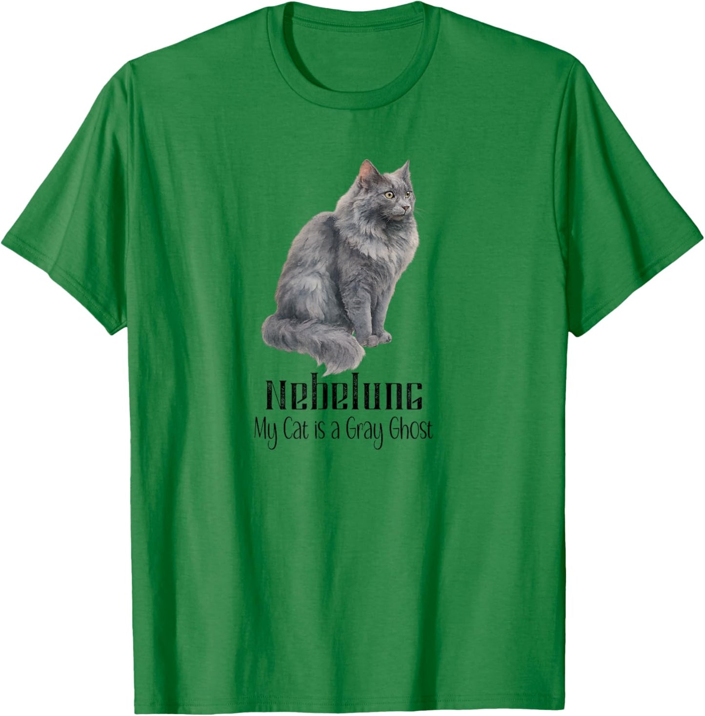 Nebelung Cat Gray Ghost for Pet Fans T-Shirt - T-Shirt | Irish Green