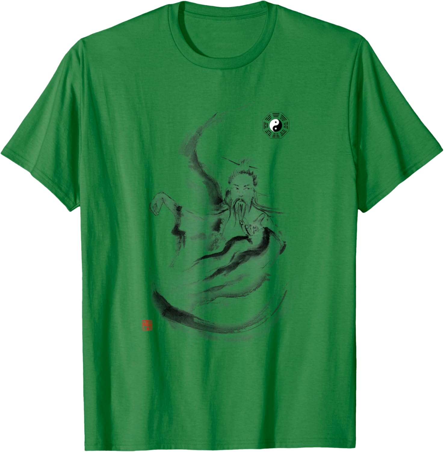 Tai Chi Master and Taoist Bagua Trigrams Symbol Martial Arts T-Shirt - T-Shirt | Irish Green