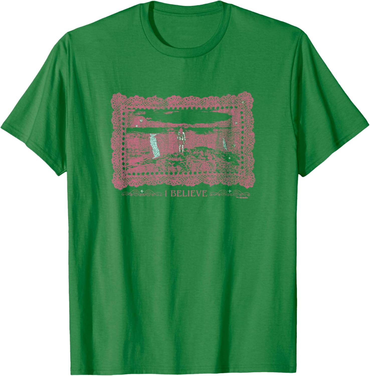 Stranger Things Waterfall I Believe Officially Licensed T-Shirt - T-Shirt | Irish Green