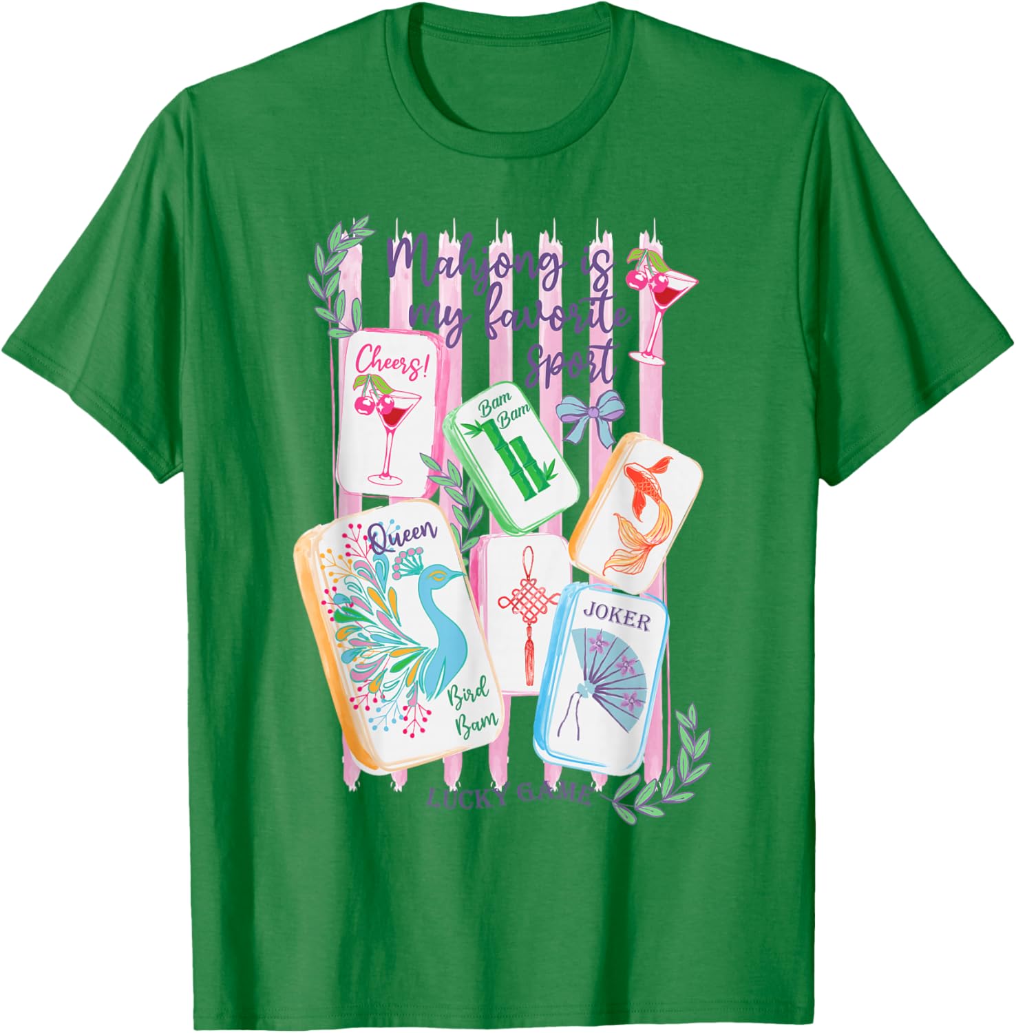 Mahjong Favorite Sport Mahjong Love Playing Chinese Game T-Shirt - T-Shirt | Irish Green