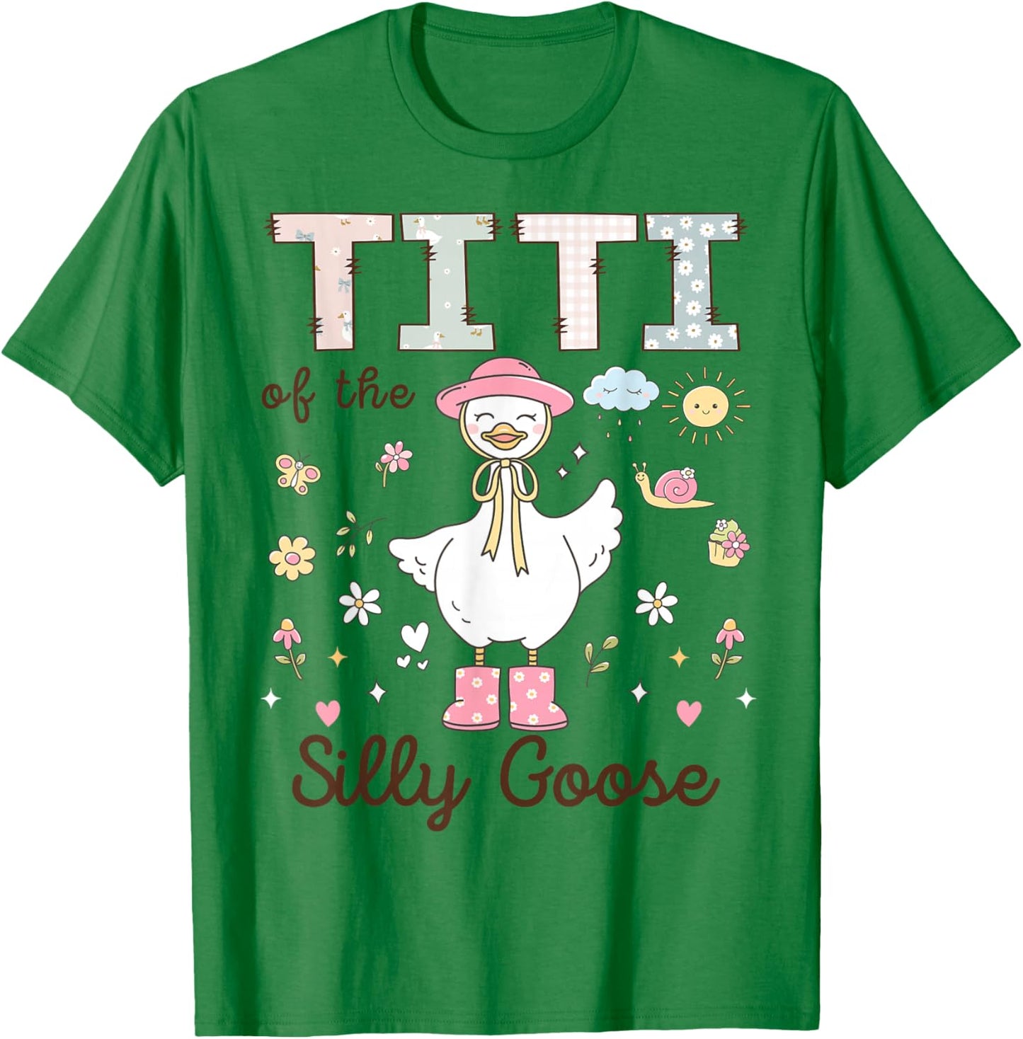 Titi of The Silly Goose First Birthday Girl Family T-Shirt - T-Shirt | Irish Green