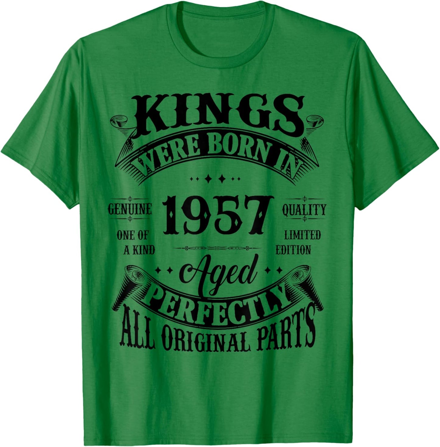 69th Birthday Gift Vintage Kings Born in 1957 69 Years Old T-Shirt - T-Shirt | Irish Green