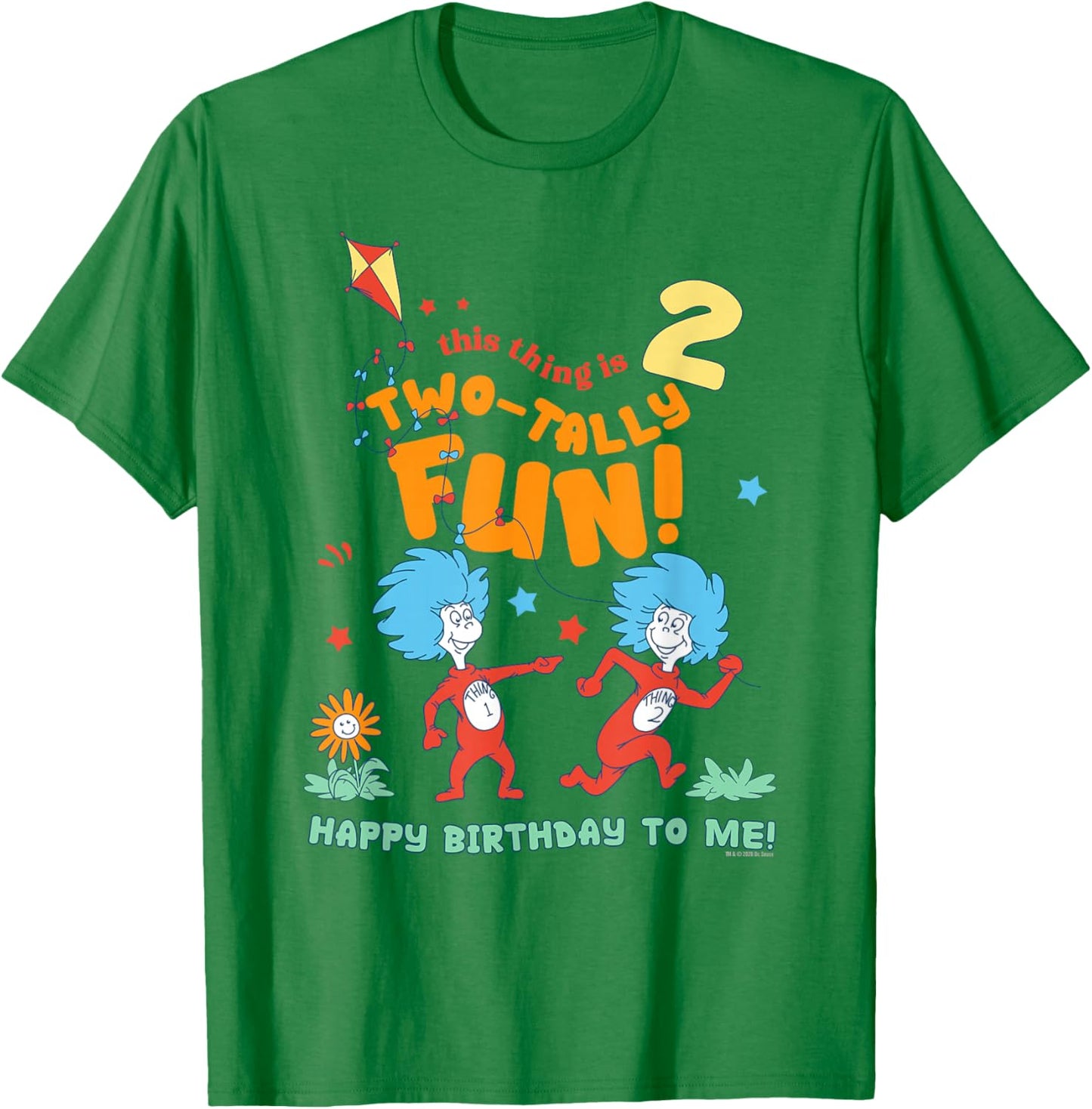 Dr. Seuss This Thing is 2 Birthday Officially Licensed T-Shirt - T-Shirt | Irish Green