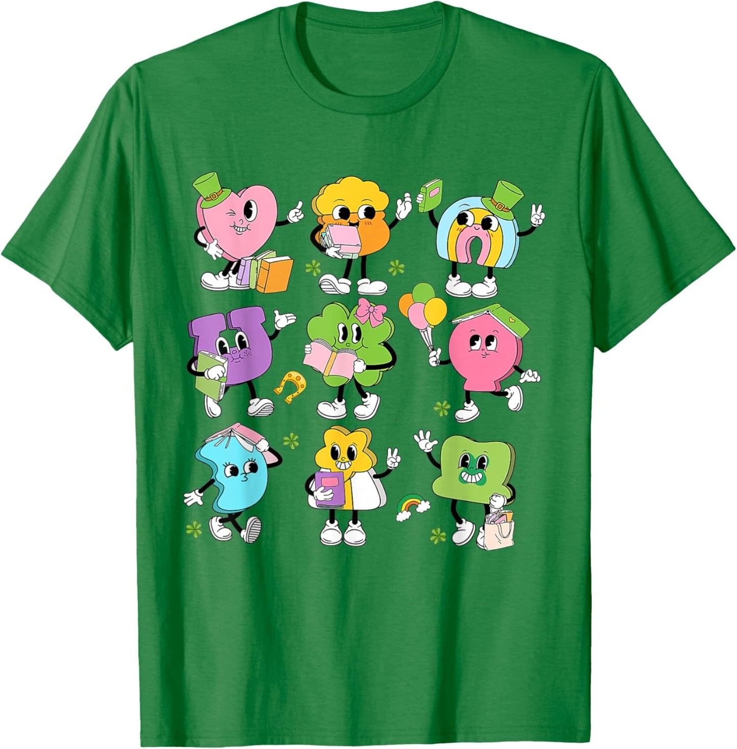 Funny Retro Teaching Lucky Charms Teacher Groovy St Patricks T-Shirt - T-Shirt | Irish Green