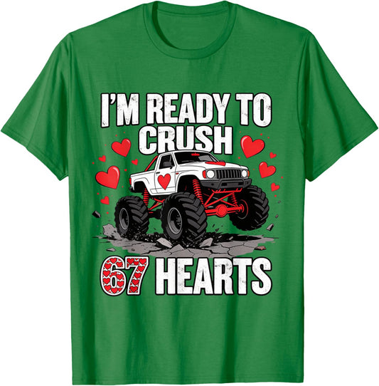 I'm Ready to Crush 67 Hearts Boys Valentine's Day T-Shirt - T-Shirt | Irish Green