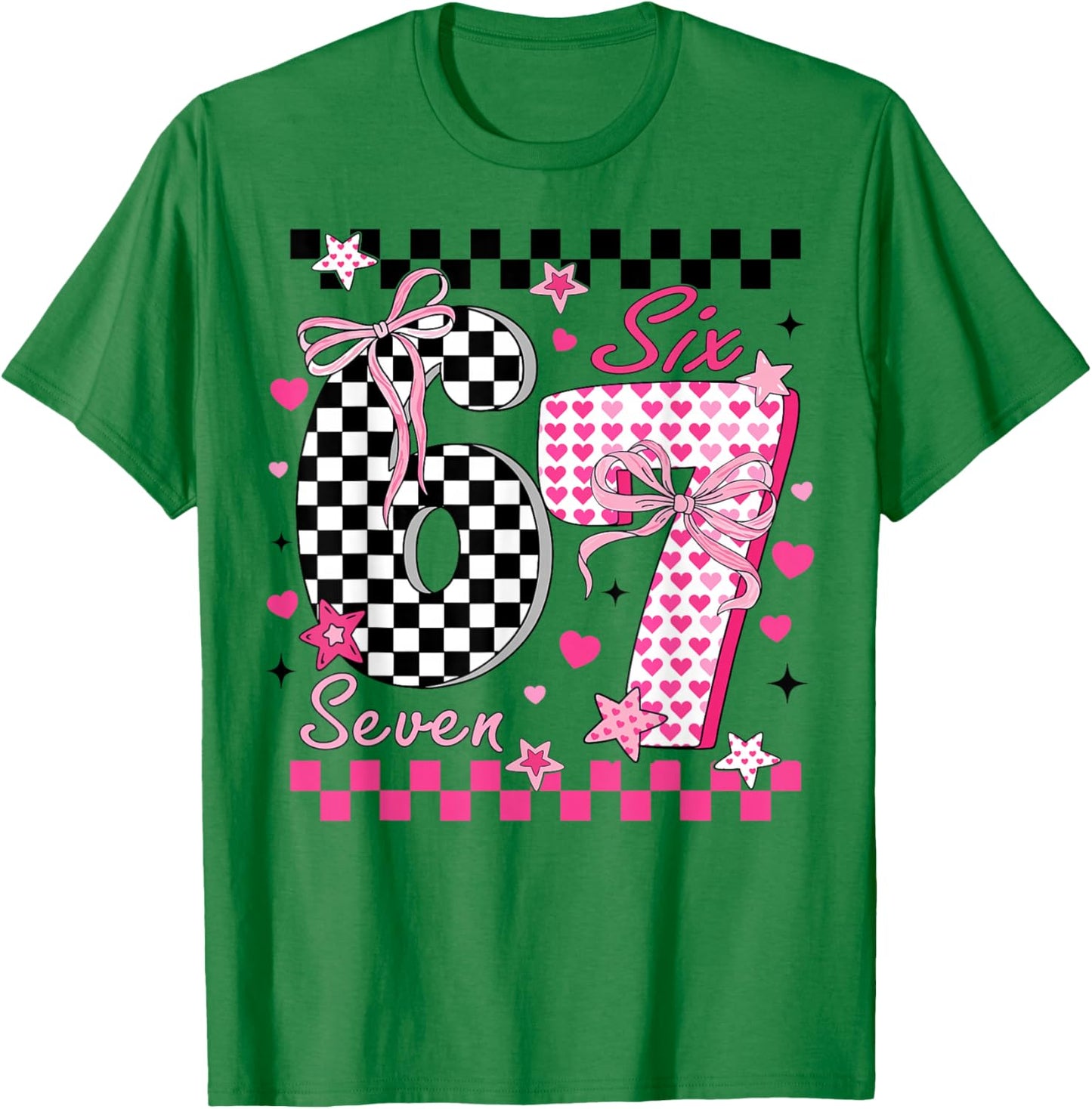 Funny Six Seven Coquette 6 7 Meme Men Women Valentine's Day T-Shirt - T-Shirt | Irish Green