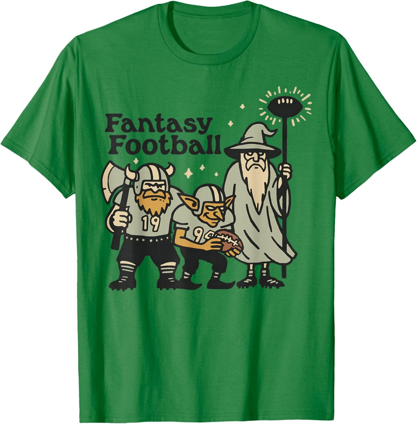 Funny Wizard Goblin Fantasy Football Player Literal Dad Joke T-Shirt - T-Shirt | Irish Green